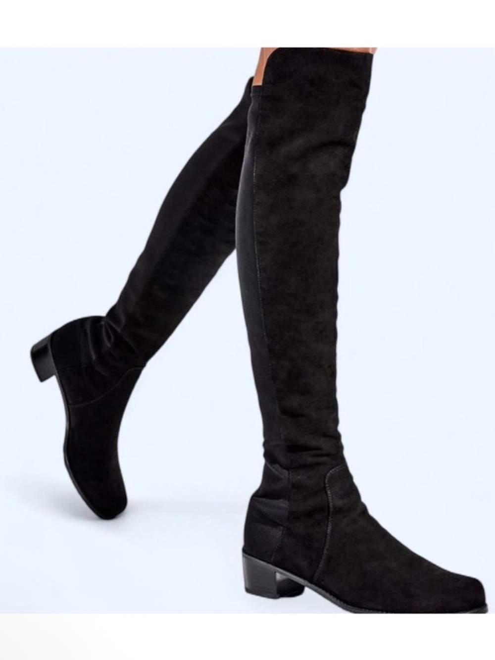 Stuart Weitzman 5050 Over-the-Knee Boots in Black Suede